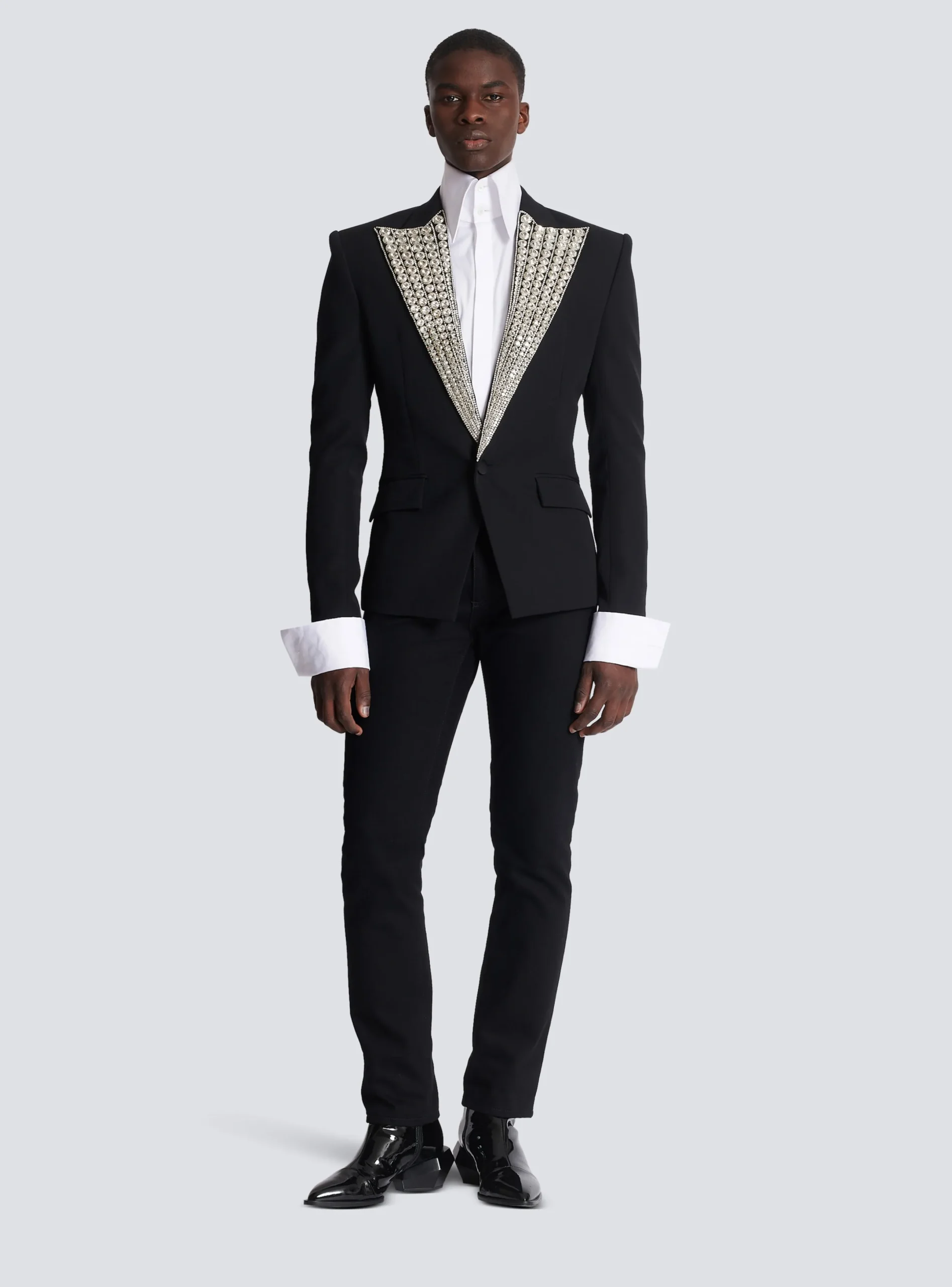 Sale Jacket With Crystal-embellished Collar Jackets And Blazers