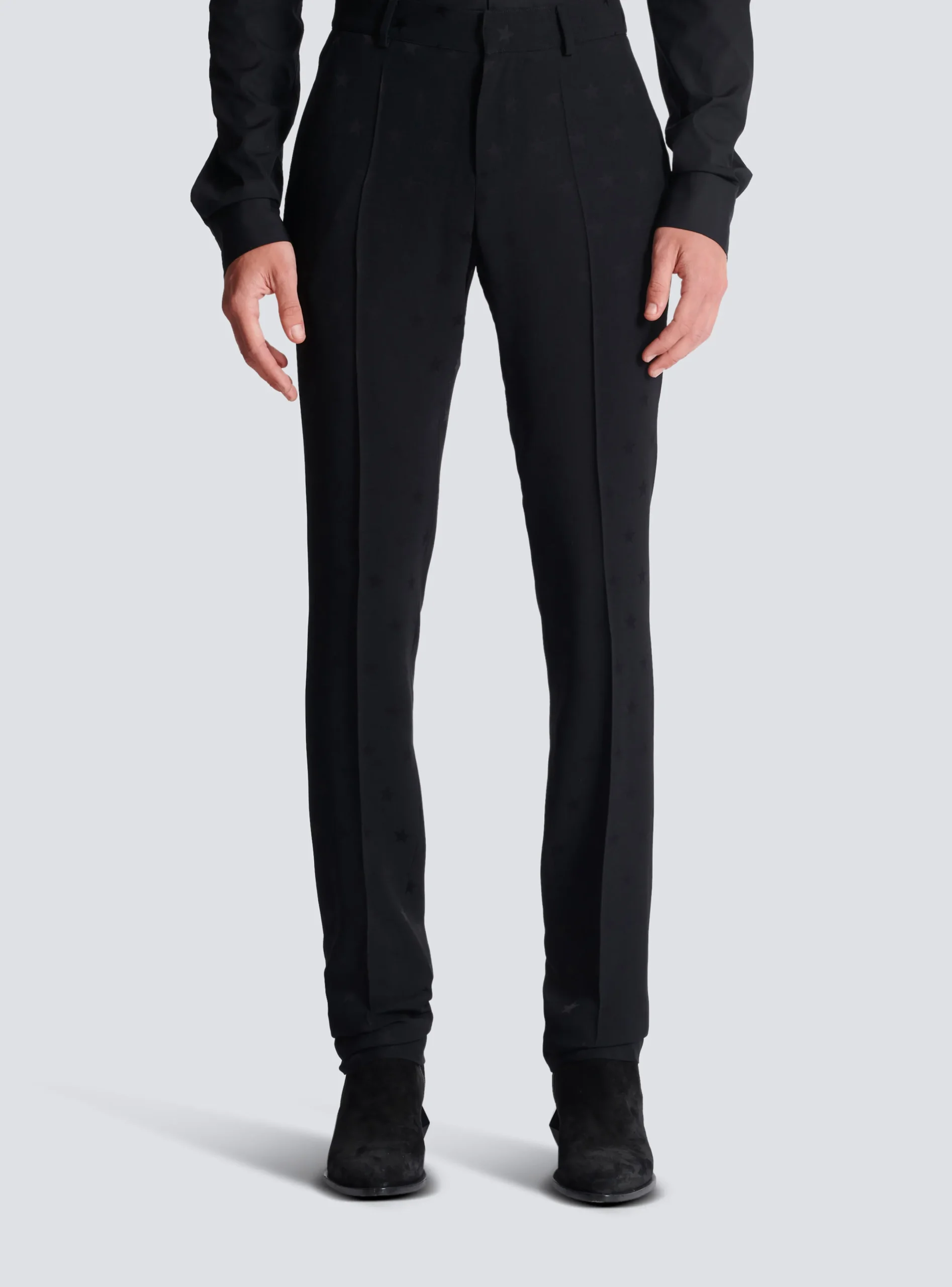 Online Jacquard Crepe Trousers With Stars Trousers And Shorts