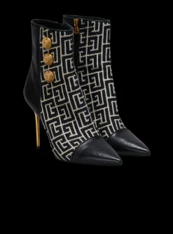 Cheap Jacquard Monogram And Leather Roni Ankle Boots Women Boots