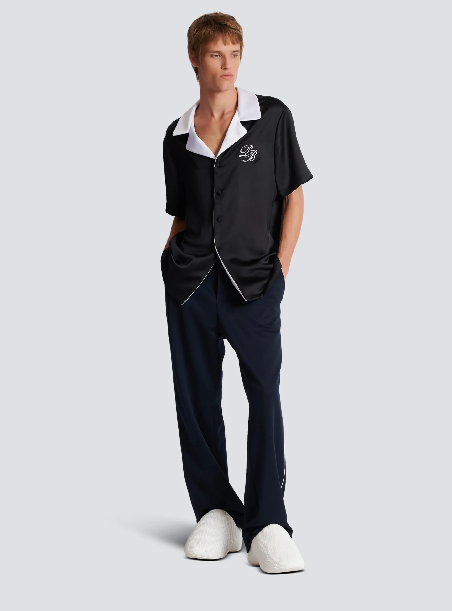 Shop Joggers With PB Signature Badge Trousers And Shorts