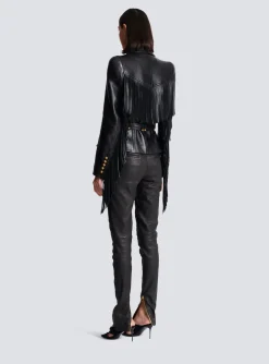 Discount Jolie Madame Fringed Leather Jacket Women Jackets And Blazers