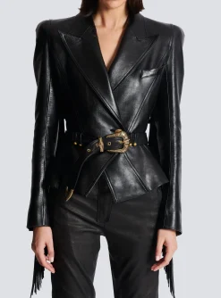 Discount Jolie Madame Fringed Leather Jacket Women Jackets And Blazers