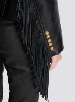 Discount Jolie Madame Fringed Leather Jacket Women Jackets And Blazers