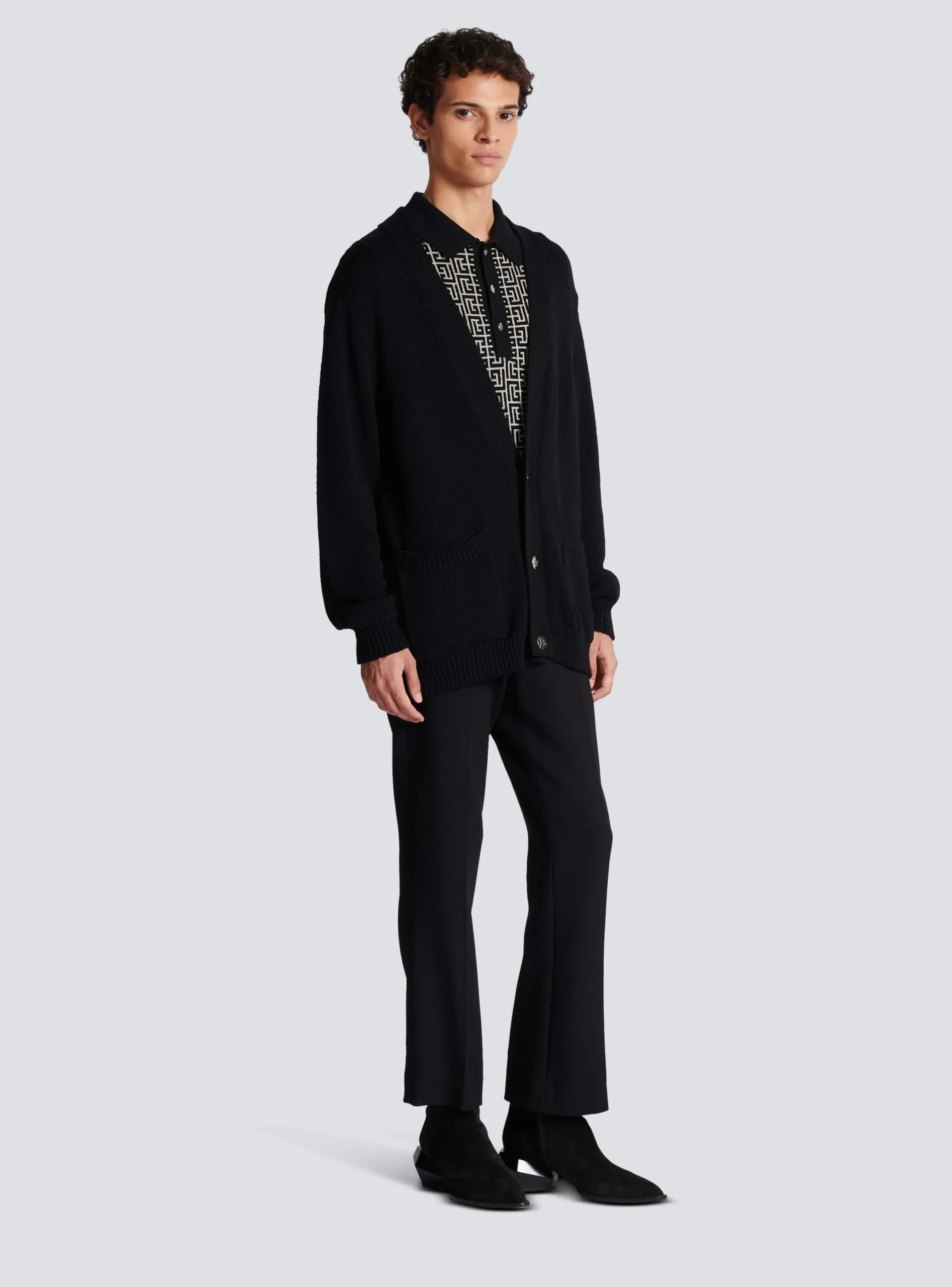 Shop Knit Cardigan With Logo Knitwear