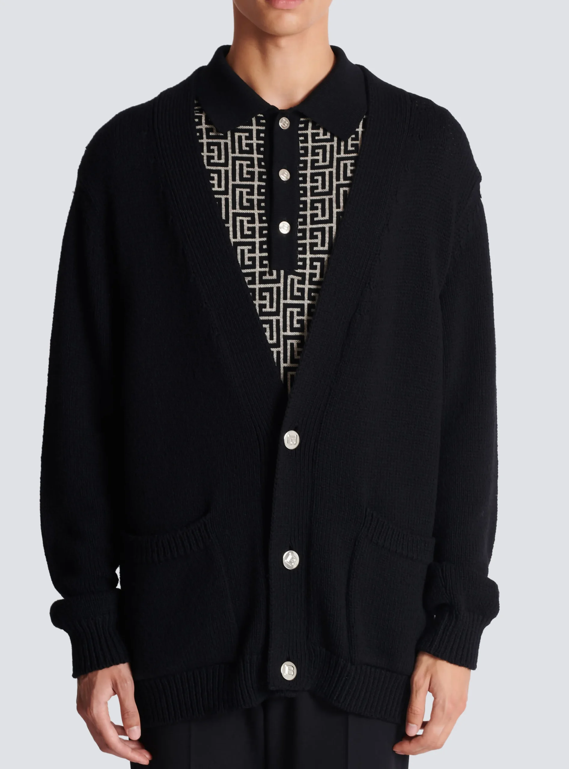 Shop Knit Cardigan With Logo Knitwear