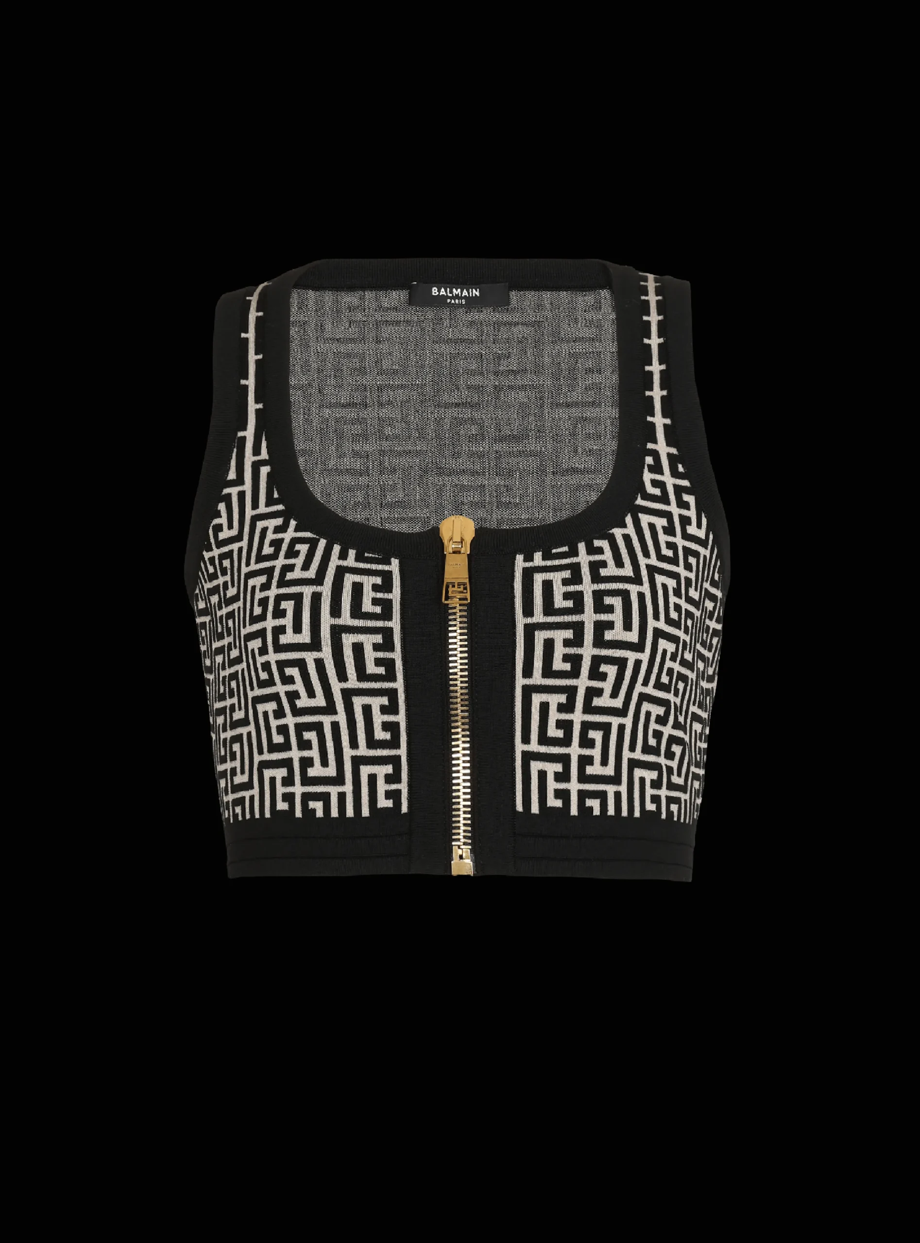 Online Knit Crop Top With Monogram Women Knitwear|Tops And Shirts