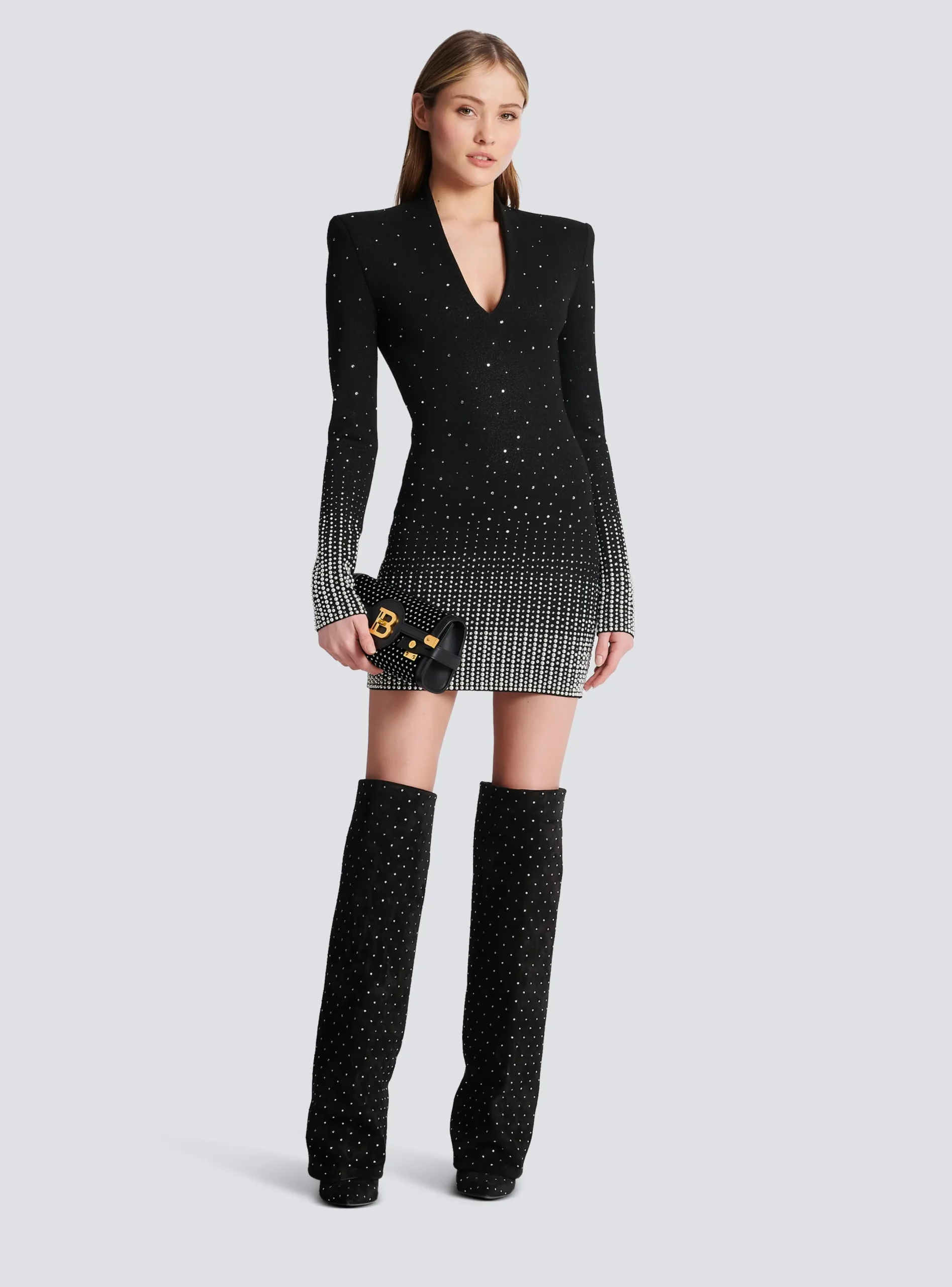 Discount Knit Dress With Pearl And Crystal Embroidery Women Knitwear|Dresses