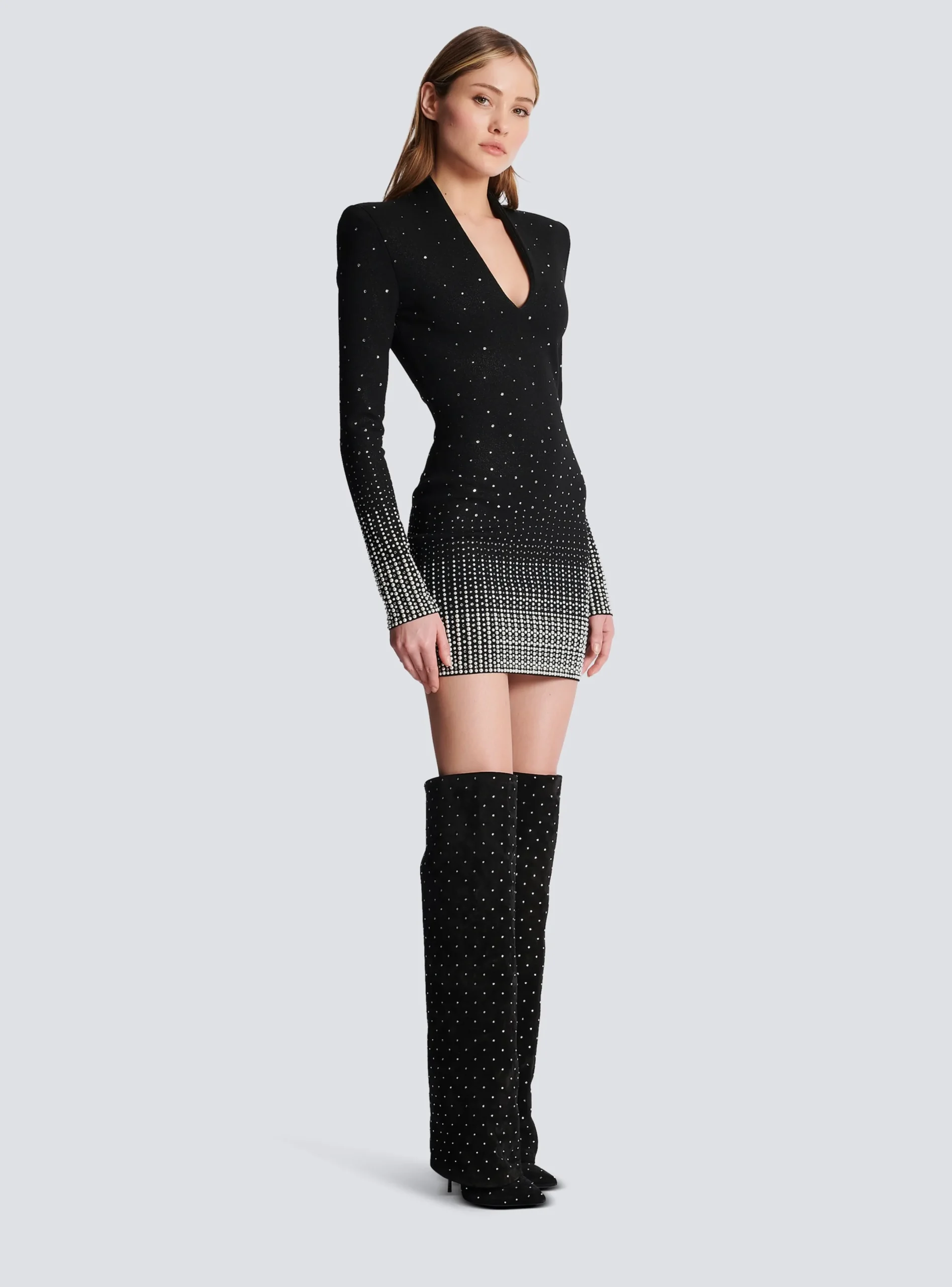Discount Knit Dress With Pearl And Crystal Embroidery Women Knitwear|Dresses