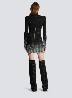 Discount Knit Dress With Pearl And Crystal Embroidery Women Knitwear|Dresses