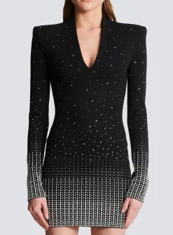 Discount Knit Dress With Pearl And Crystal Embroidery Women Knitwear|Dresses