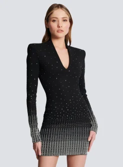 Discount Knit Dress With Pearl And Crystal Embroidery Women Knitwear|Dresses
