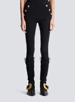 Shop Knit Leggings With 6 Buttons Women Trousers And Shorts