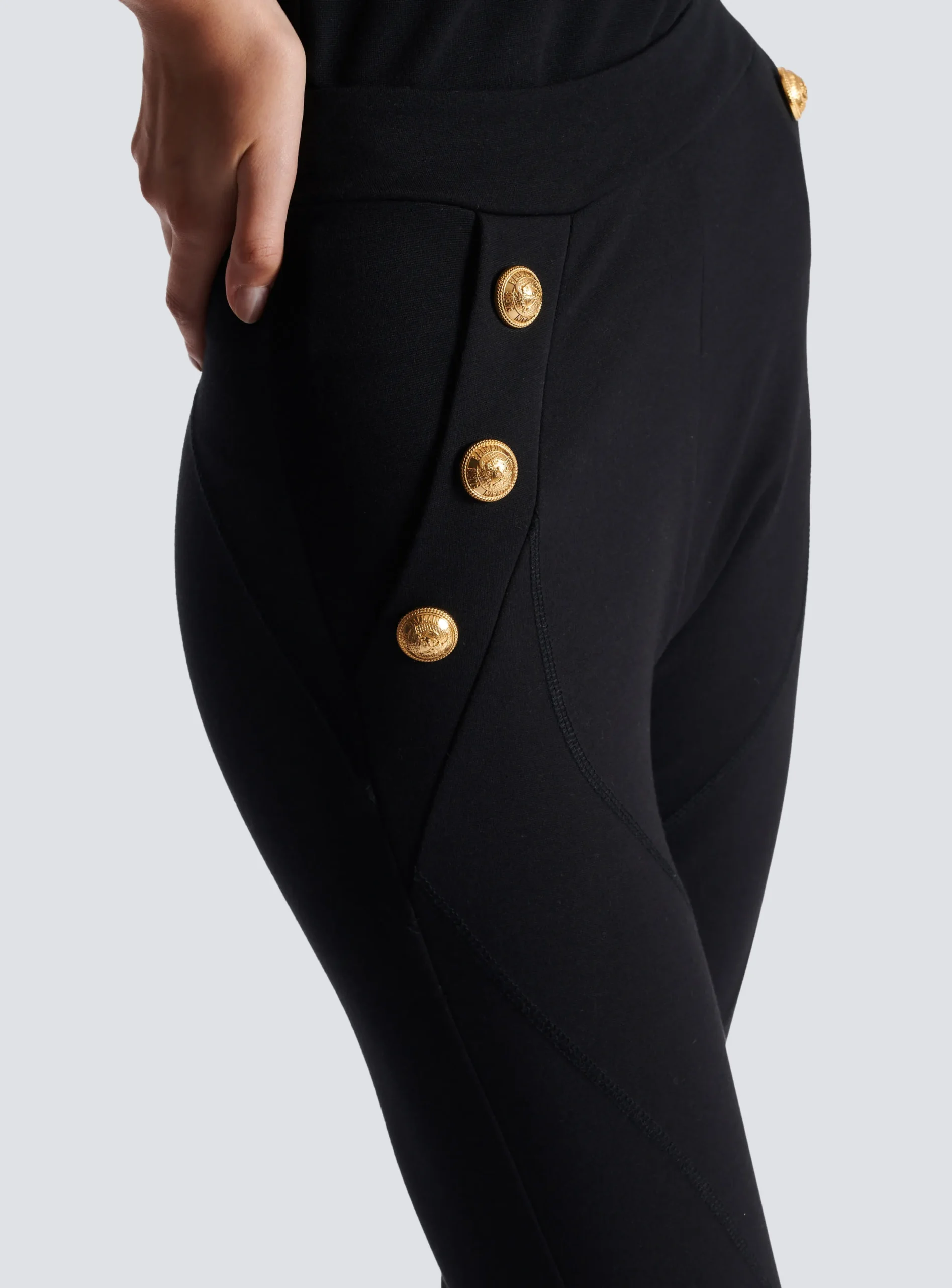 Shop Knit Leggings With 6 Buttons Women Trousers And Shorts