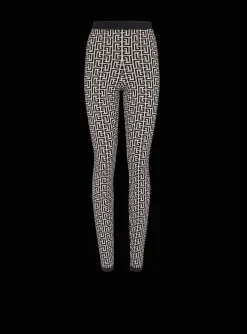 Cheap Knit Leggings With Monogram Women Trousers And Shorts|Knitwear