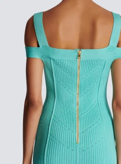 Store Knit Midi Dress With Double Straps Women Dresses