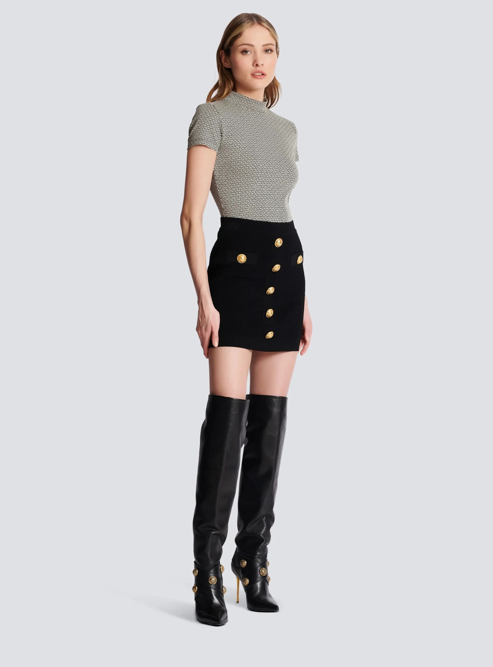 Outlet Knit Skirt With Buttons Women Skirts|Knitwear