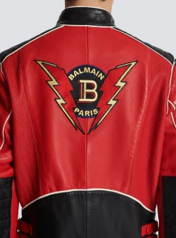 Shop Lambskin Jacket With Racing Patches Outerwear