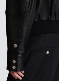 Hot Lambskin Leather Jacket With 4 Pockets Outerwear