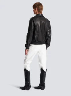 Store Leather Bomber Jacket Outerwear