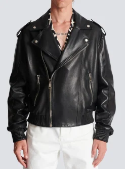 Store Leather Bomber Jacket Outerwear