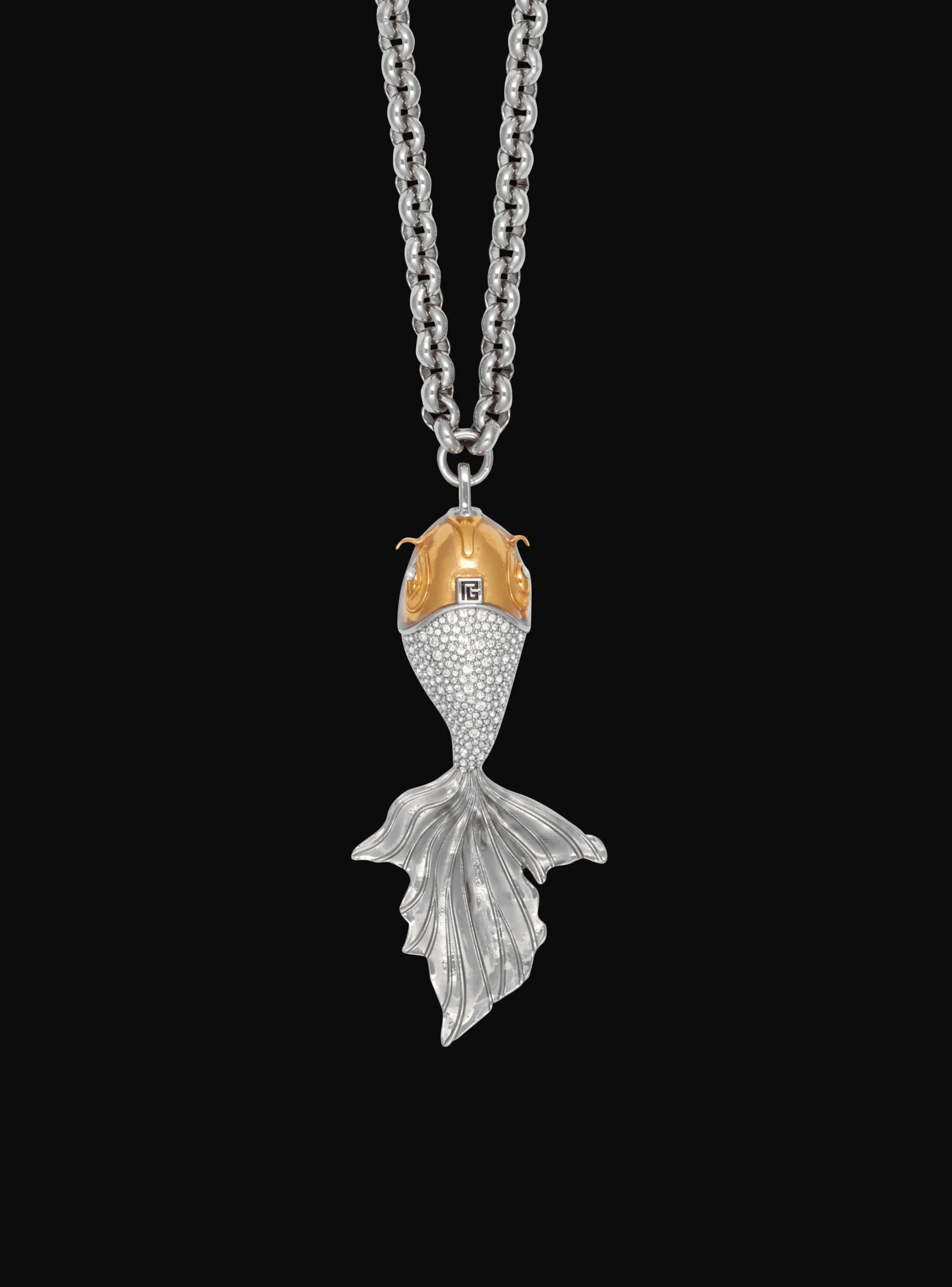 Best Long Carp Necklace In Brass And Crystals Fashion Jewelry