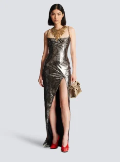 Discount Long Dress With Chain Straps Women Dresses