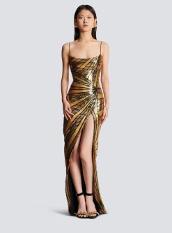 Shop Long Dress With Sequin Embroidery Women Dresses
