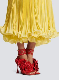 Hot Long Pleated Skirt With Ruffles Women Skirts