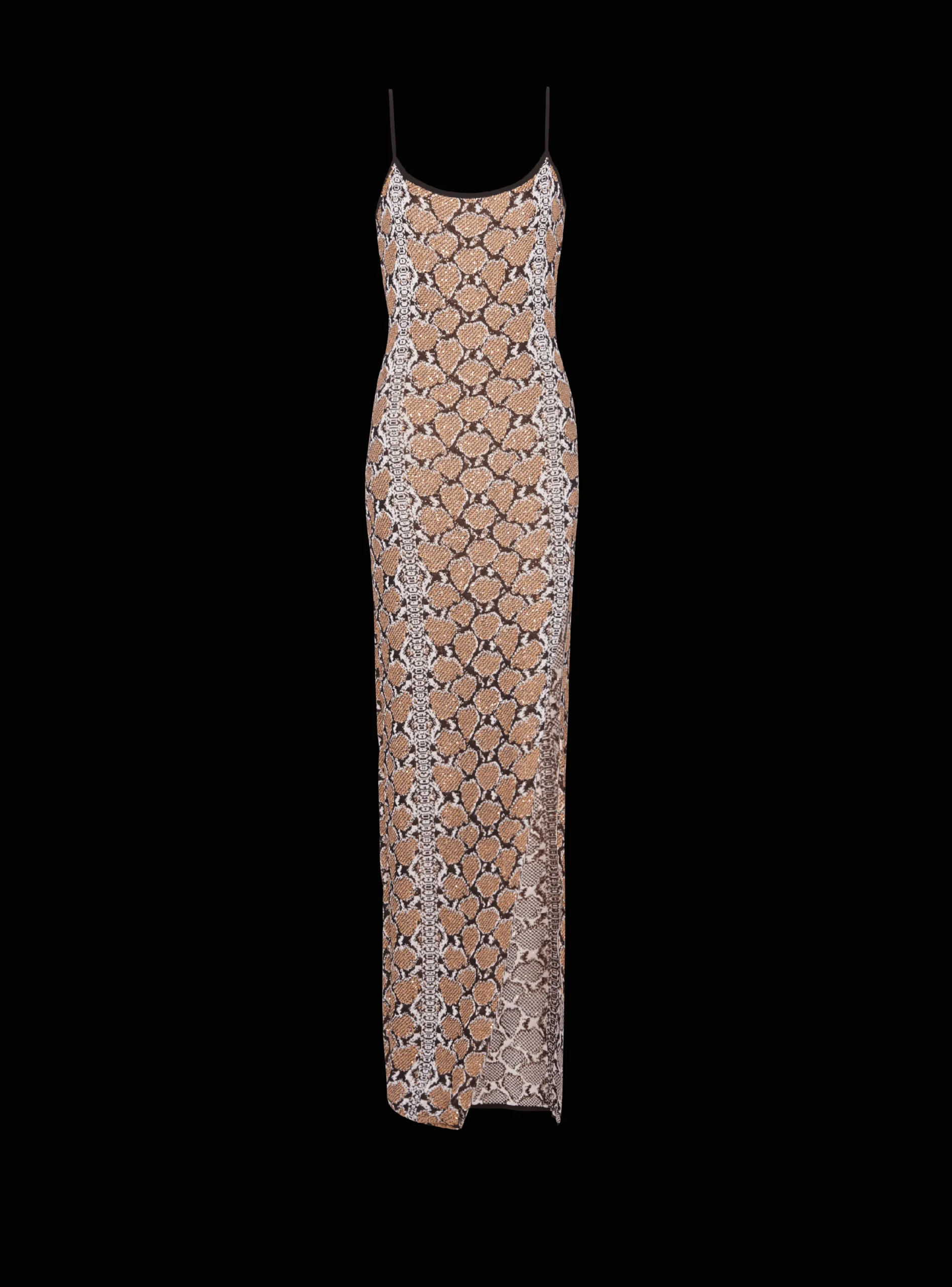 Hot Long Strappy Snakeskin Knit Dress Women Knitwear|Dresses