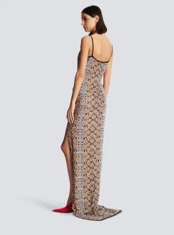 Hot Long Strappy Snakeskin Knit Dress Women Knitwear|Dresses