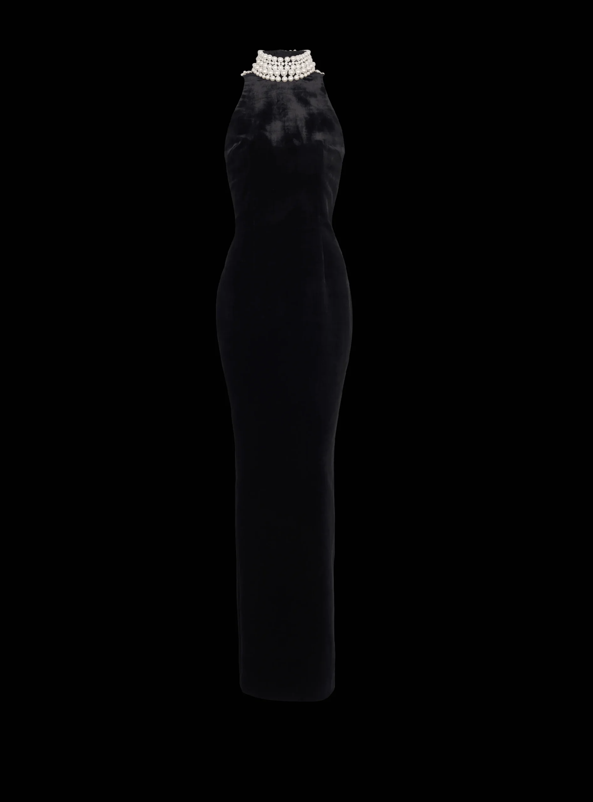 Flash Sale Long Velvet Halterneck Dress Women Dresses