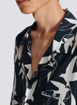Clearance Loose Shirt With Swallow Print Shirts And Polos
