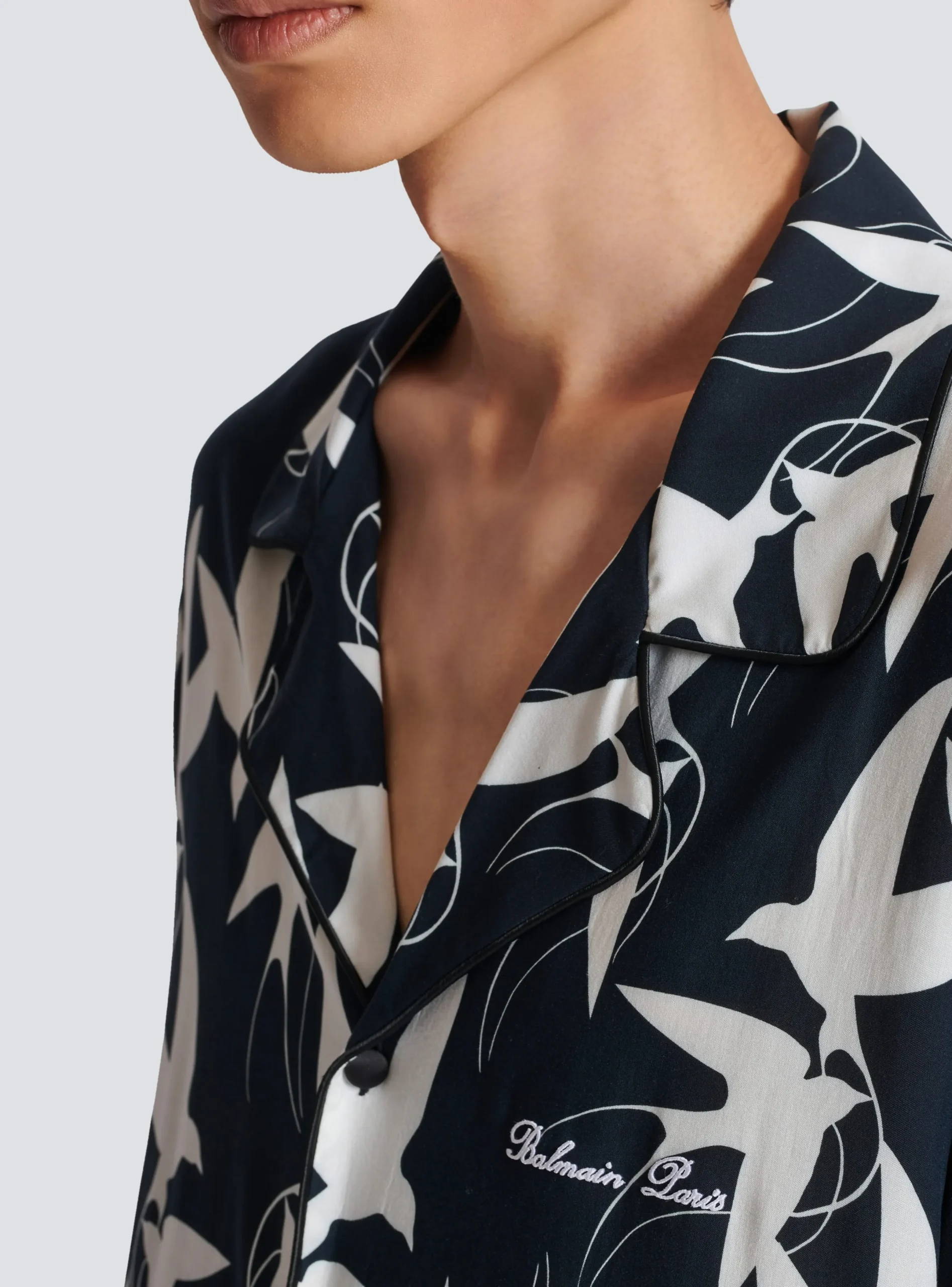 Clearance Loose Shirt With Swallow Print Shirts And Polos