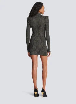 Best Sale Lurex Knit Zip Dress Women Knitwear|Dresses