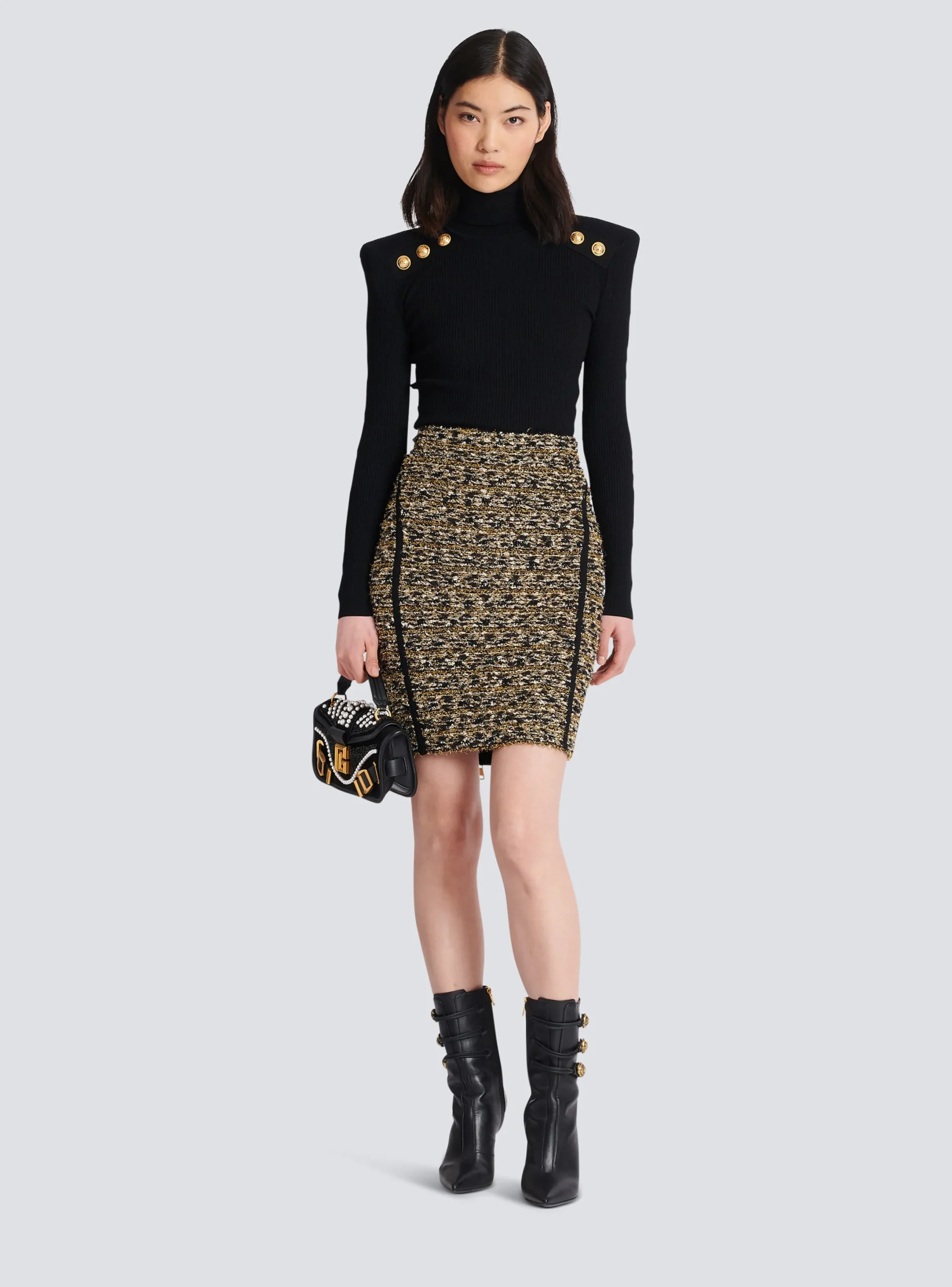Best Lurex Tweed Skirt Women Skirts