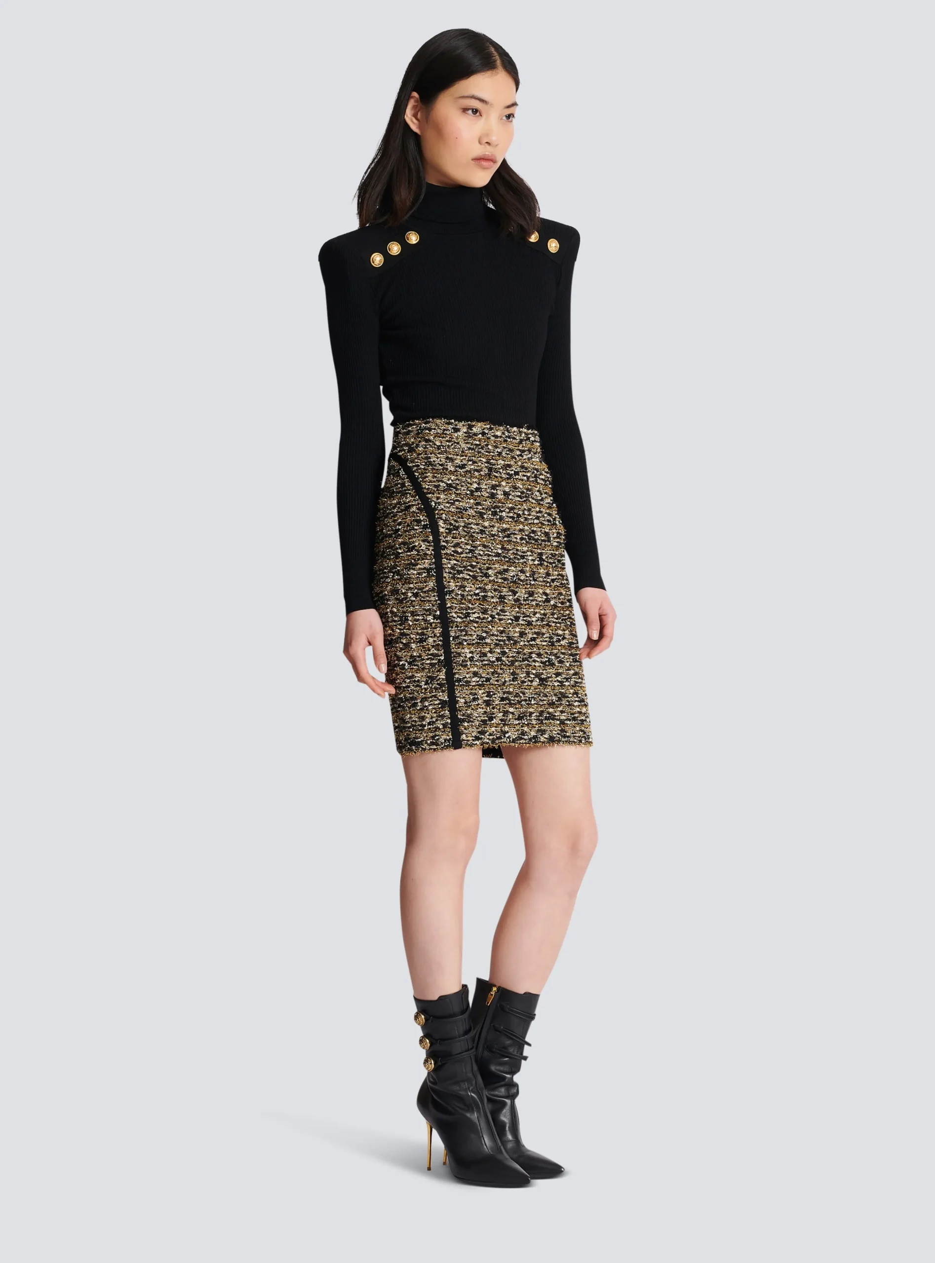 Best Lurex Tweed Skirt Women Skirts