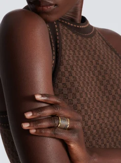 Cheap Metal And Canvas Mini Monogram Ring Women Fashion Jewelry|Fashion Jewelry