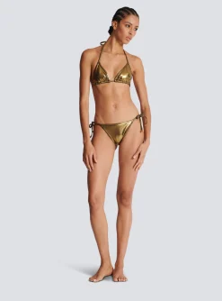 Best Sale Metallic Triangle Bikini Women Swimwear