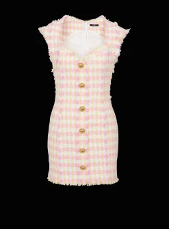 Flash Sale Miami Tweed Dress With Buttons Women Dresses