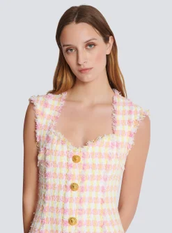 Flash Sale Miami Tweed Dress With Buttons Women Dresses