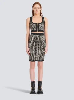 Clearance Mid-length Knit Skirt With Monogram Women Skirts