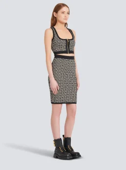 Clearance Mid-length Knit Skirt With Monogram Women Skirts