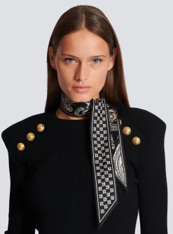 Store Mini Monogram And Paisley Reversible Scarf Women Scarves