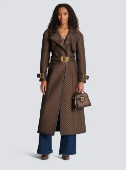 Flash Sale Mini Monogram Jacquard Trench Coat Women Outerwear