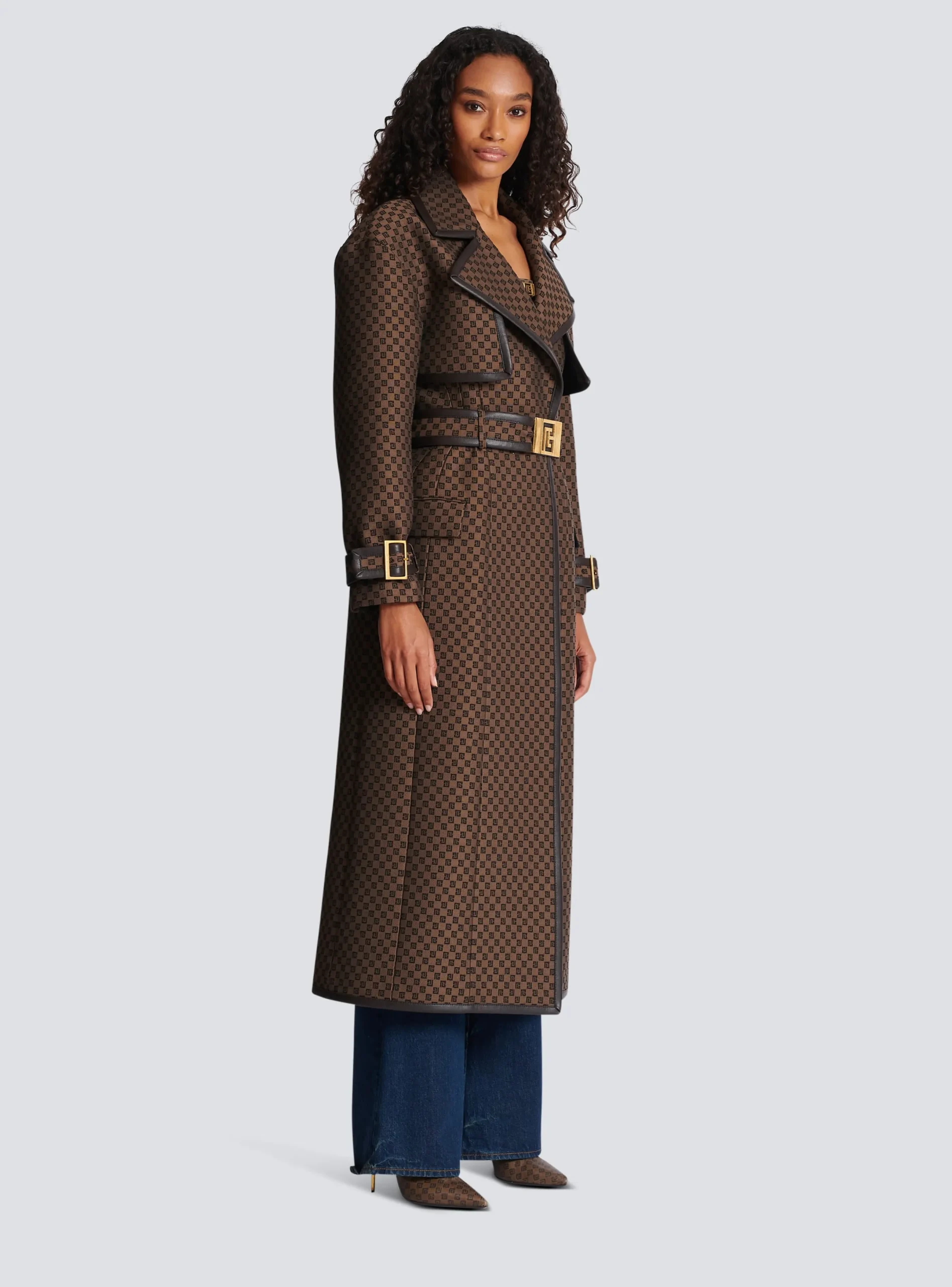 Flash Sale Mini Monogram Jacquard Trench Coat Women Outerwear