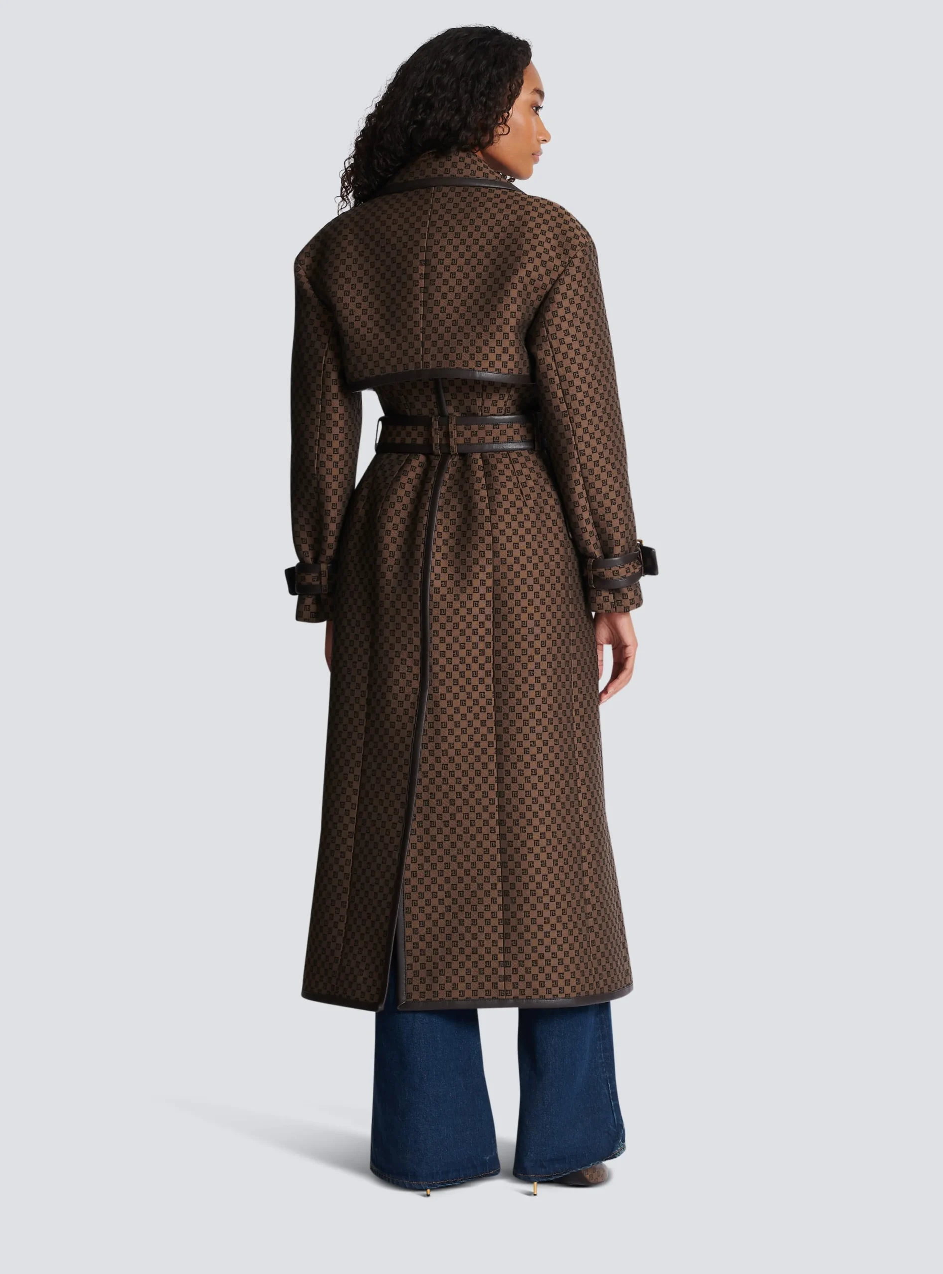 Flash Sale Mini Monogram Jacquard Trench Coat Women Outerwear