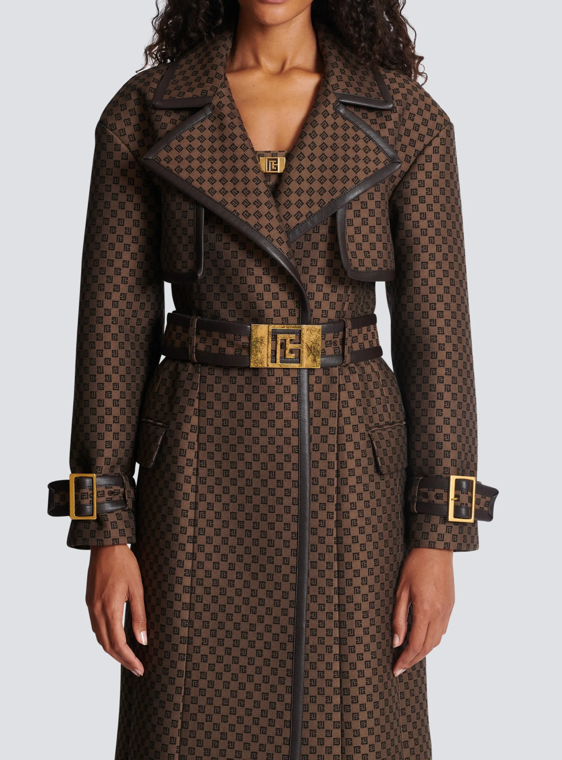 Flash Sale Mini Monogram Jacquard Trench Coat Women Outerwear