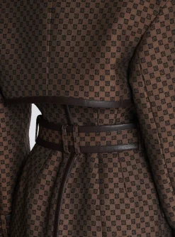 Flash Sale Mini Monogram Jacquard Trench Coat Women Outerwear