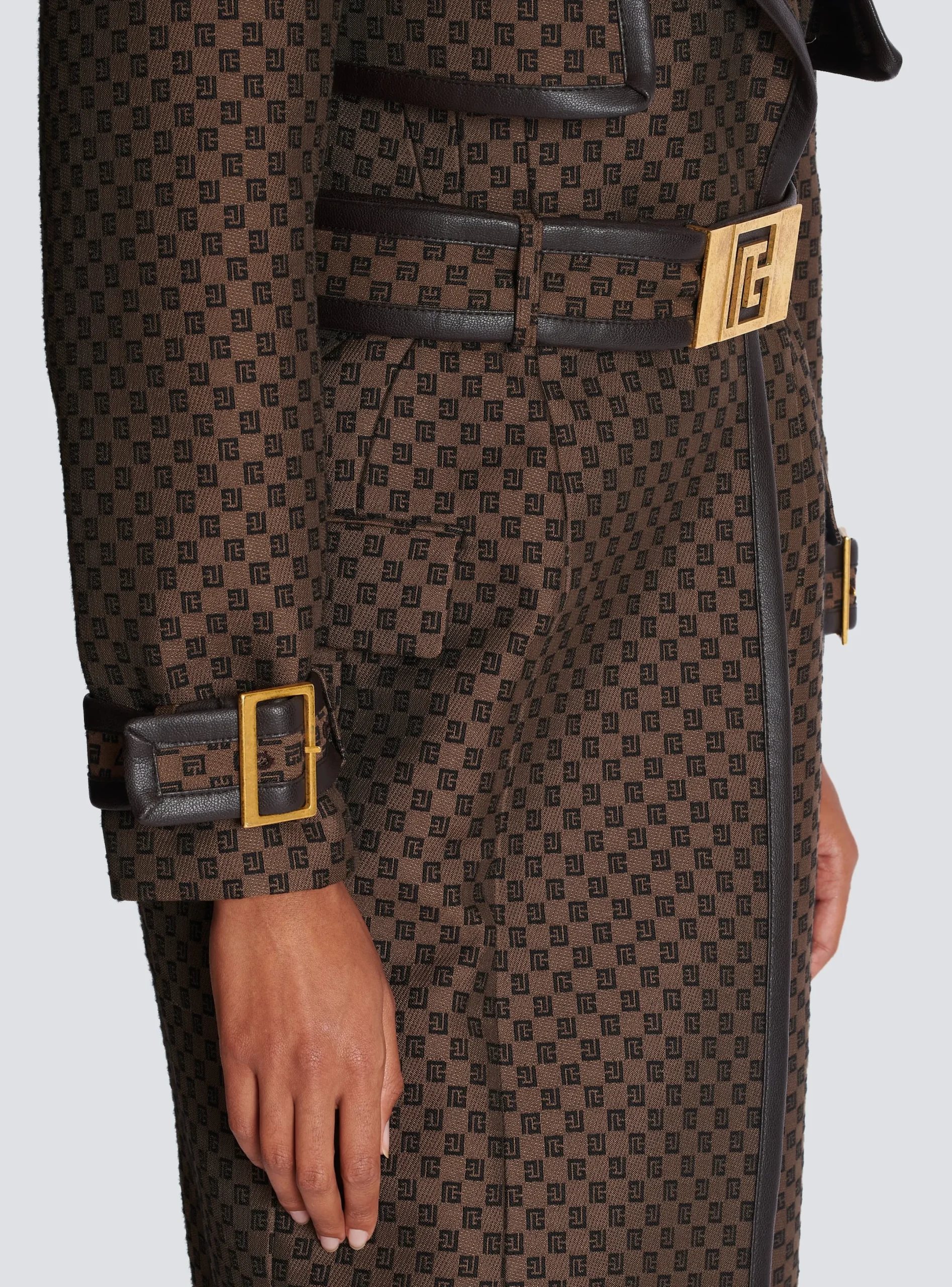 Flash Sale Mini Monogram Jacquard Trench Coat Women Outerwear