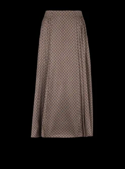 Clearance Mini Monogram Pleated Midi Skirt Women Skirts
